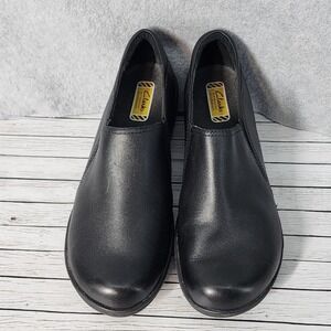 Clarks Shoes Womens Size 9.5‎ Black Slip On Comfort Work Casual Non Slip Clogs